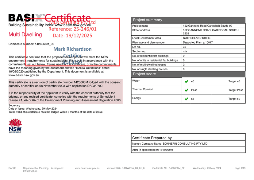 Energy compliance document