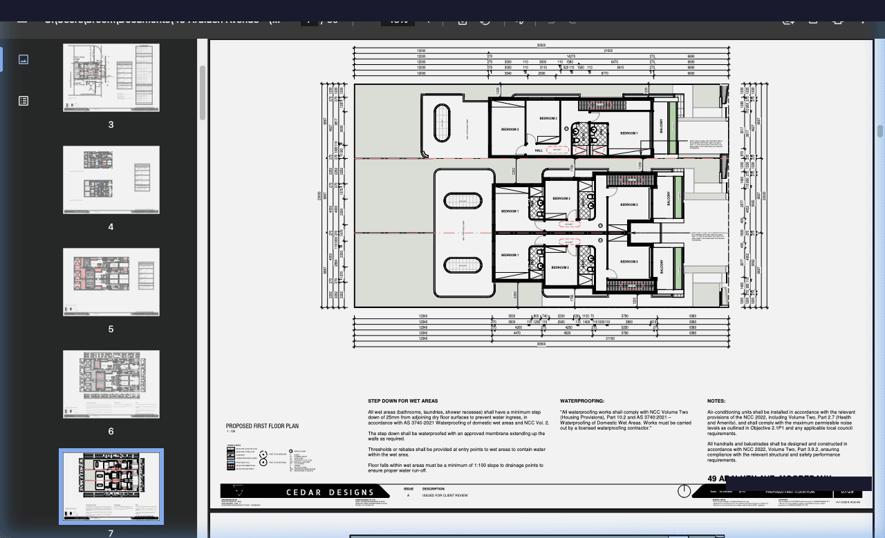 A DA-stage architectural plan measured by EstiFlow