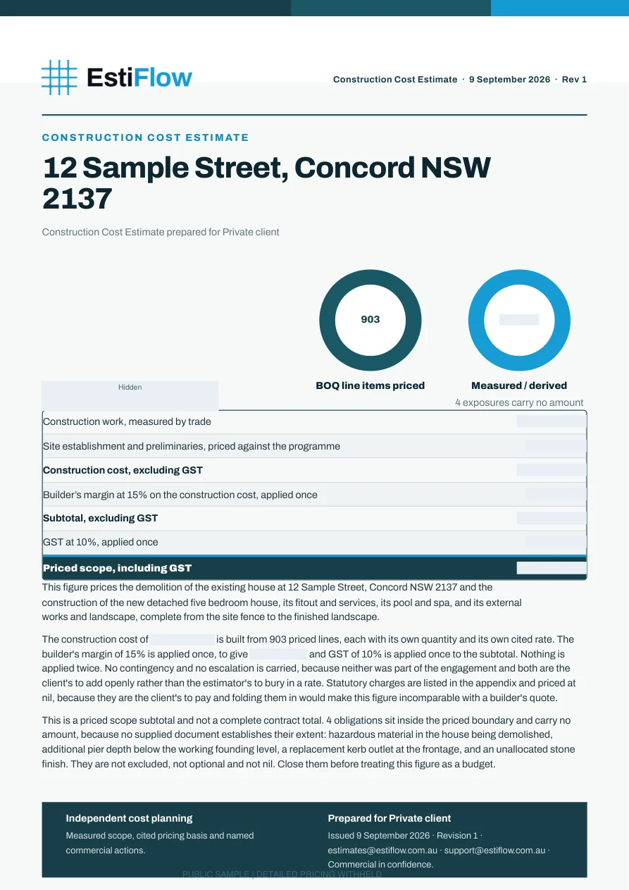 Residential public report preview, page 1; detailed pricing withheld